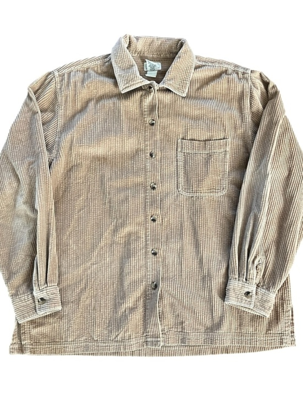 Vintage LL Bean Wide Wale Corduroy Shirt Jacket Tan Women’s Large